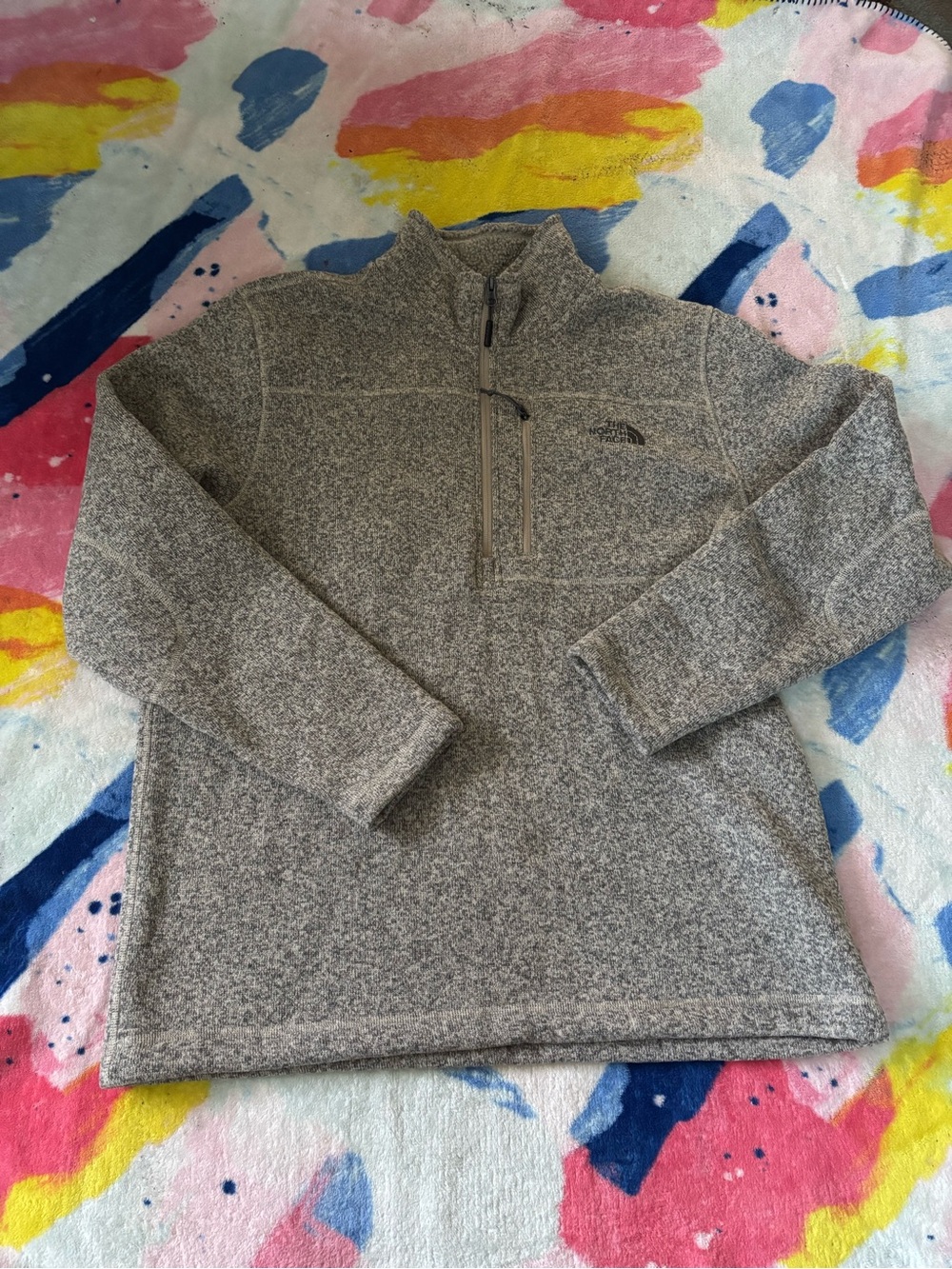 The North Face Men’s Light Gray Half-Zip Pullover Sweater